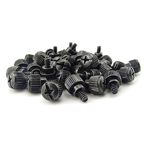 Honbay 40Pcs 6#-32X5 M3.5 Pc Computer Case Thumbscrews Thumb Screws (Black Zinc) #TOP1
