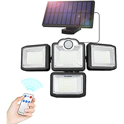 JESLED Solar Lights for Outdoor Use with Motion Sensor, 192 LEDs Solar Lamp Outdoor with 5 m Cable, Solar Lights for Outdoors, 3 Modes IP65 Waterproof Solar Lamp for Garden Backyard Cover