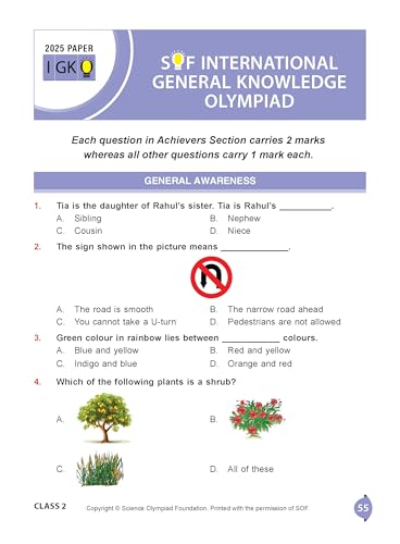 Image of MTG International General Knowledge Olympiad (IGKO) Workbook Class 2 - Chapter-wise MCQs with Achievers Section - SOF Olympiad Books For 2026-27 Exam