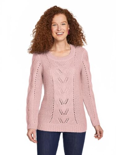 Afibel Suéter Suave de Malla Fantasía, rosa, 38-40