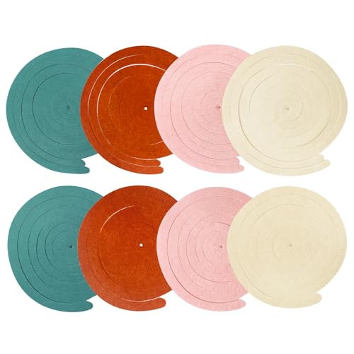 Image of 36 Pcs Boho Hanging Swirl Decorations Aqua Green Orange Pink Beige Felt Swirl Streamer Spiral Ceiling Garland for Birthday Engagement Wedding Bridal Shower Party Decor Supplies