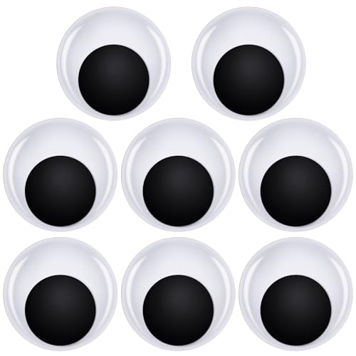 TOAOB 8pcs Large Googly Wiggle Eyes with Self Adhesive 2 Inch Giant White Plastic Sticker Eyes for DIY Crafts Scrapbooking Decoration