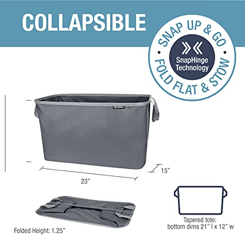Clevermade Collapsible Fabric Laundry Basket - Foldable Pop Up Storage Bin - Space Saving Hamper With Carry Handles Large, Charcoal/Grey, 2 Pack #TOP1