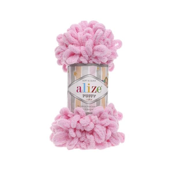 Alize Puffy Baby Big Loop Blanket Yarn 100% Micropolyester Soft Wool Each Ball 100g 9m - 185 Pink