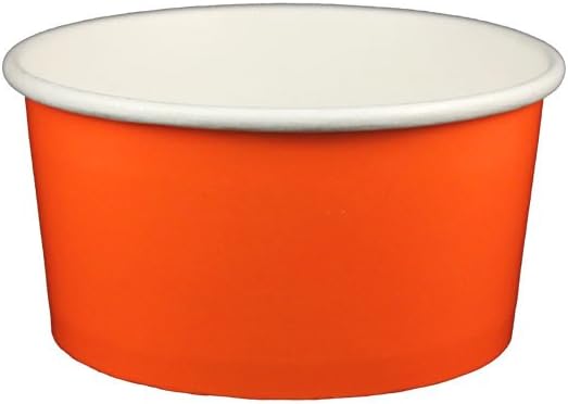 6 oz Yogurt Paper Cups- 1000 Count (Polka Dot Orange)