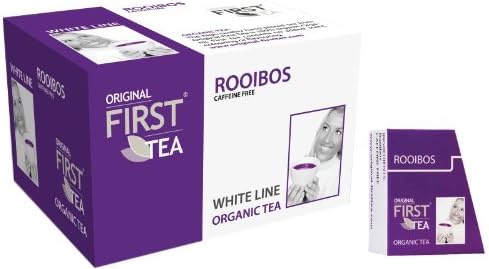 First Tea The WhiteLine Rooibos. Exclusive Luxury Gourmet Tea 36-count Pyramid Organza tea bags.