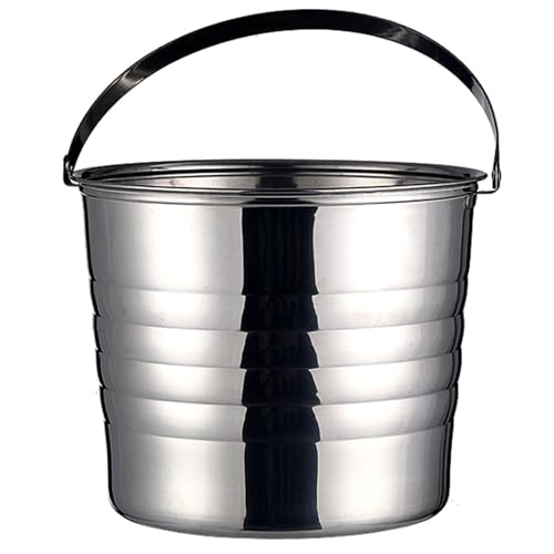 WANGJIANPENGPL Cubiteras para Fiestas, Champanera, Cubo Cerveza de Acero Inoxidable, Enfriador de Botellas de Vino para Champaña Cerveza Vino Espumoso(26x21x21cm/10x8x8in)