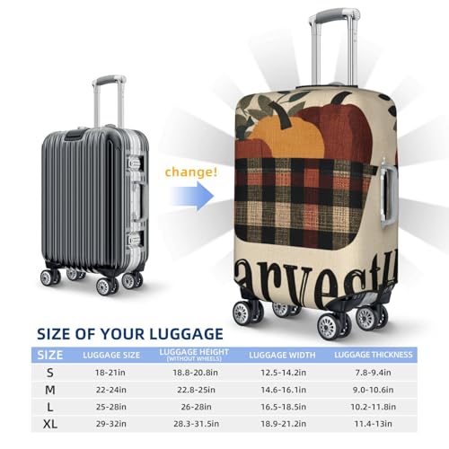 Thanksgiving Pumpkin Rustic Harvest Elastic Travel Luggage Covers Dustproof Scratch-Resistant Suitcase Protector Fit 22-24 Inch4