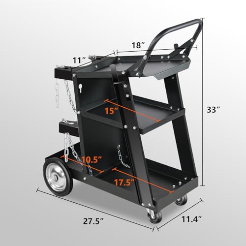 Image of Welding Cart Heavy Duty with 360 Swivel Wheels, Original Design Rolling Welding Carts for MIG /TIG Welder and Plasma Cutter Upgraded, Tilt-Table Large Storage