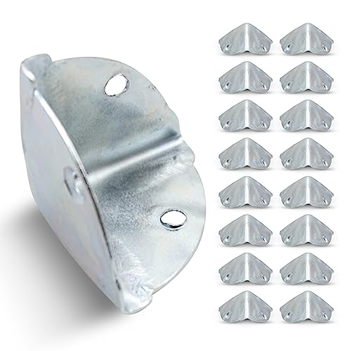 DOJA Barcelona | Cantoneras Metalicas | Pack 16 | Protector Esquinas | 36x36x36mm | Zinc Galvanizado | Esquineras Protectoras | para Protector Esquinas Bebe, Protector Esquinas Muebles, Mesa, Cajas...