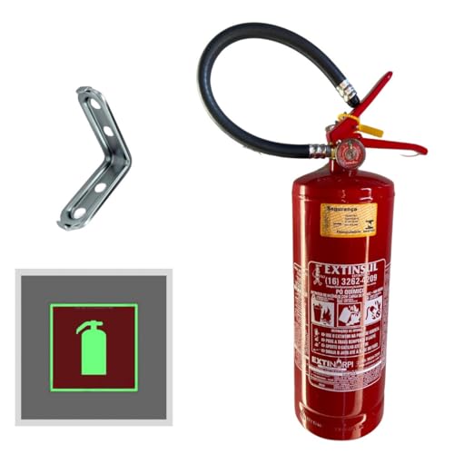 Extintor De Pó Abc 4kg + Suporte De Parede E Sinalização