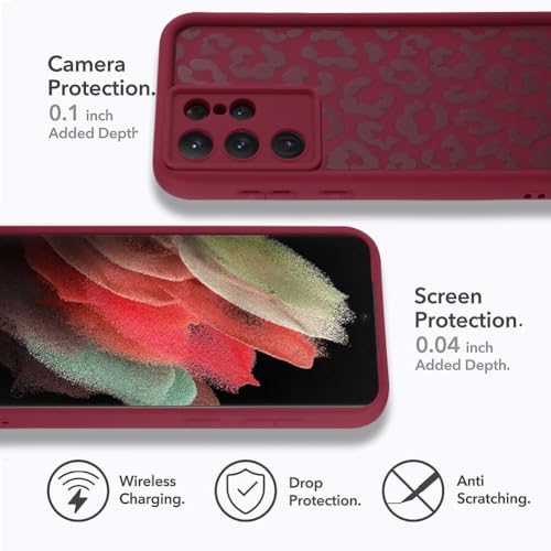 Image of Compatible with Samsung Galaxy S21 Ultra Case, Wine Red