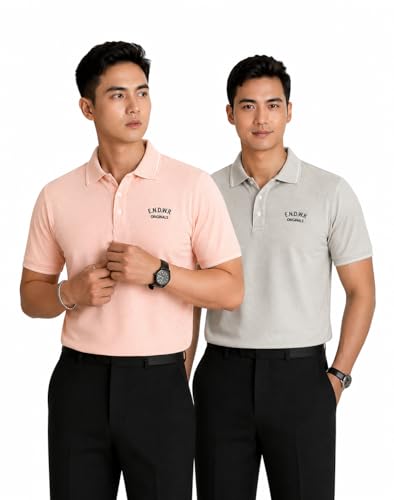 Image of ENDEAVOUR WEAR Men Men Short Sleeve Solid Cotton Rich Polo T Shirt | Collar Tshirts | Half Sleeves | Plain-Regular Fit