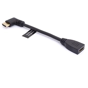 8K HDMI Extension Cable, Short HDMI 2.1 Male to Female 90 Degree Angle Cable High-Speed 48Gbps Extender Adapter Support 8K@60Hz, 4K@120Hz, Dynamic HDR, eARC, VRR, 3D for TV/PC/PS5/Set-top Box (Left)