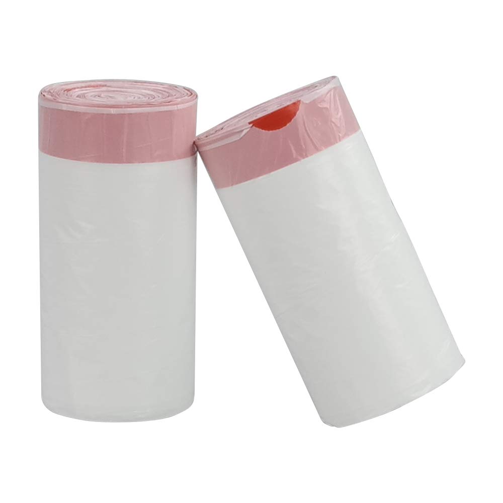 Kiddream White 15 Liter Small Bin Liners Drawstring, Bin Bags, 2 Rolls/120 Counts