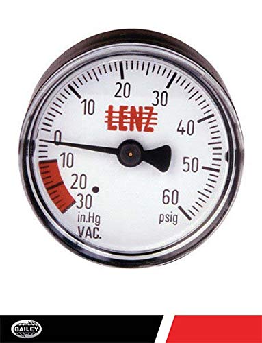 Lenz Indicator Gauge Filter Compound CP-2: 0-60 Max PSI, 2" Diameter Width, 1/8"
