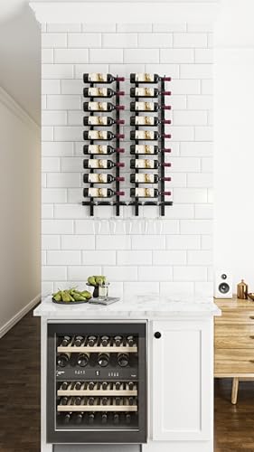 VintageView W Series Pro Wine Rack 3 - Single Depth, Metal Wall Mounted Wine Rack - Modern, Easy Access Wine Storage - Space Saving Wine Rack with 9 Bottle Storage Capacity - (Matte Black) - Image 5
