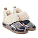 Dearfoams Women's Alpine Moritz Outdoor Arch Support House Shoe Bootie Slipper, Navy Plaid, 6-7