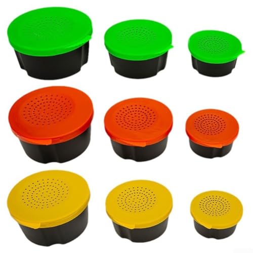Marchfunny Lot de 3 boîtes de vers de terre pour la pêche, avec trous de reniflard, matériau PP...