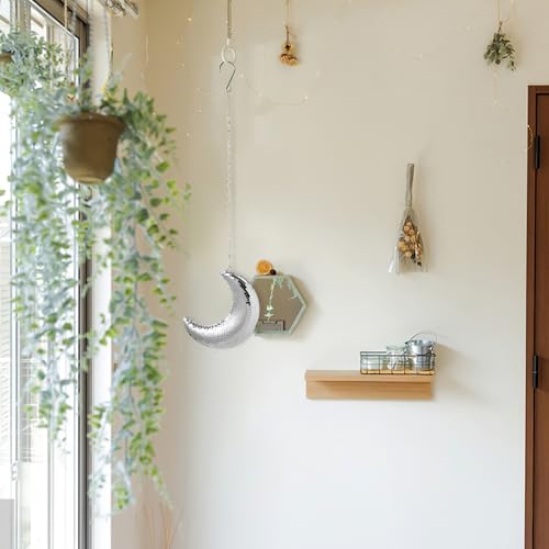 QUMIIRITY Retro Wall Decor Moon Disco Ball Pendant Elegant Hanging Ornament for Parties and Weddings Unique Design Reflects Light for Sparkling Ambiance Versatile Decoration