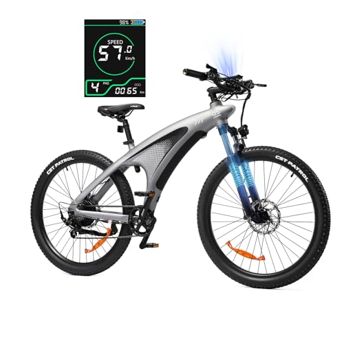 HX Q5 Bicicleta Electrica, Batería Desmontable de 48V 20Ah, Moto Electrica Adulto, Luz de ambiente, Alcance 50-120KM, Sistema de 7 Velocidades,LCD Pantalla Digital,Bici Electrica Frenos de Doble Disco