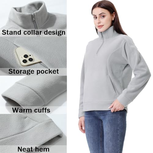 GIMECEN-Womens-Soft-Polar-Fleece-Pullover-Quarter-Zip-Sweatshirt-Long-Sleeve-Sweater-Jacket-Casual-Fall-Outerwear