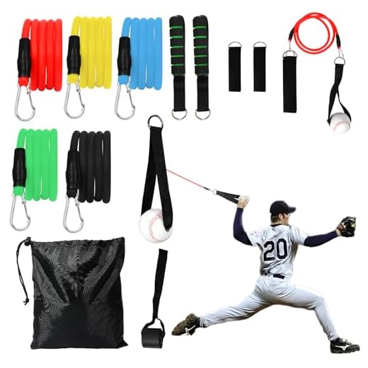 Davllin Baseball Resistance Trainer,Training Aid for Baseball Softball Pitchers,Interchangeable Grips to Build Arm Strength,Arm Bands for Baseball Players,Baseball Throwing Trainer,Great to Warm-Up