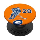 28 Eishockey Nummer Spieler Design #28 - PopSockets Ausziehbarer Sockel und Griff für Smartphones und Tablets