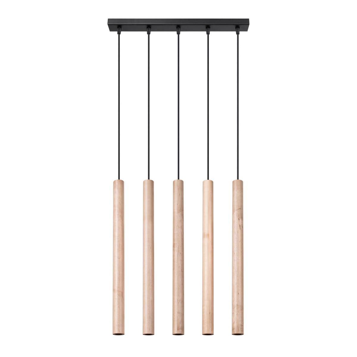 Sollux Pastelo Modern Wooden Bar Pendant Light 5X G9