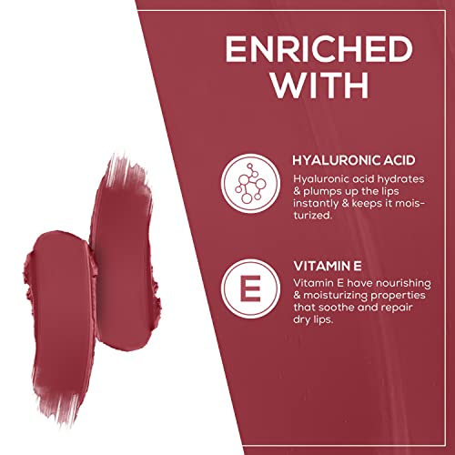 Image of RENEE Stunner Matte Lipstick - Brave Heart 4gm| Intense Color Pay Off, Full Coverage Long Lasting Weightless Velvety Formula with One Swipe Application| Enriched with Vitamin E & Hyaluronic Acid
