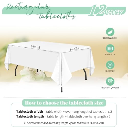 Nappe rectangulaire blanche lavable en tissu polyester pour restaurant - 4