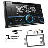 Kenwood DPX-7300DAB 2-DIN Autoradio mit Bluetooth Digitalradio DAB+ USB CD passend für Volkswagen VW Polo 9N bis 2009 schwarz mit ISO
