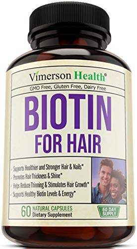 Biotin 5000 micrograms Hair Growth Supplement. Supports Healthier, Longer, Stronger Hair and Nails