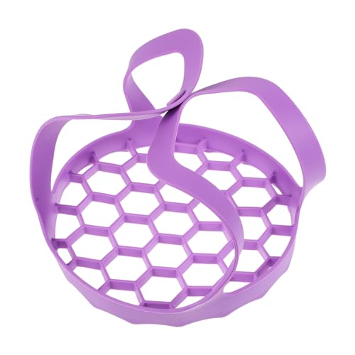 Zerodeko 1pieza Vaporera Portátil De Silicona Para Cocina Canasta De Vapor y Drenaje De Verduras Utensilio Multifuncional Morado