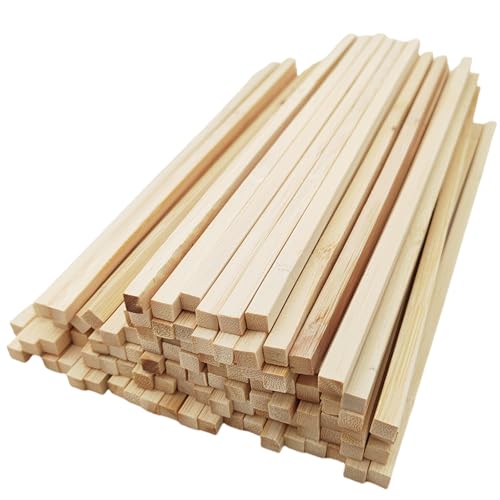 Paquete de 100 palitos cuadrados de bambú natural, 0,8 cm de largo, sin terminar para manualidades