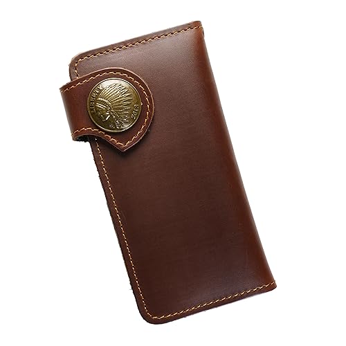 [ASIAN ZACCA] バイカーズウォレット 長財布 ライダースウォレット レザーウォレット 二つ折り 財布 メンズ 本革 ヴィンテージ 革財布 牛革 メンズ長財布 ロングウォレット 長サイフ アメカジ コンチョインディアン ドクロ イーグル 男性 プレゼント おしゃれ 誕生日プレゼント ogl0039 (コンチョインディアン)