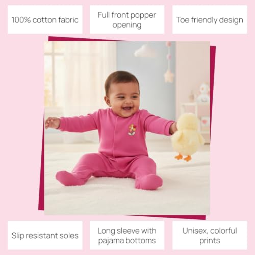 Image of 100% Cotton Baby Rompers /Sleepsuits /Jumpsuit /Night Suits for Baby Boys & Girls, Infants, New Borns