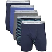 Gildan Mens Underwear Boxer Briefs, Multipack, Mixed Navy (5-Pack, Classic Length), XX-Large