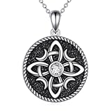 Grmdit Collar de cruz para hombre, plata de ley 925 con colgante de Alá, estrella de David, nudo de bruja, joyería islámica musulmana para mujer, M, Plata esterlina, No es una piedra preciosa