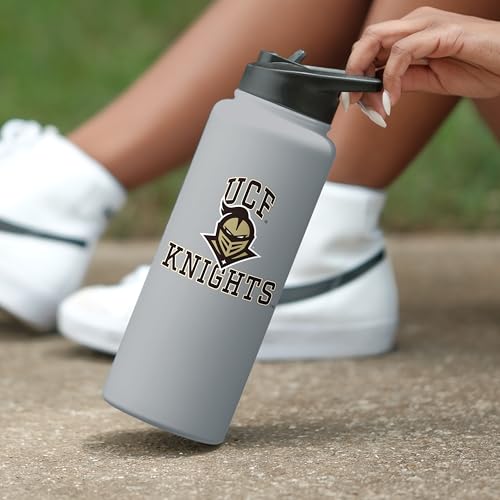 Image of Logo Brands NCAA Central Florida Golden Knights Athletic 34 oz Stainless Steel Quencher Bottle - Double-Wall Insulated, No-Spill Lid, Easy Carry Handle - Keeps Drinks Cold For Hours