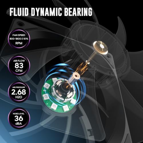 Image of Vetroo V5E CPU Air Cooler with Brushed Finish Design & 5 Heat Pipes, 120mm FDB & PWM Fan, ARGB LED Lighting Sync Cooling for Intel LGA 1851 /1700 /1200 /115X AMD AM5 /AM4 - Black