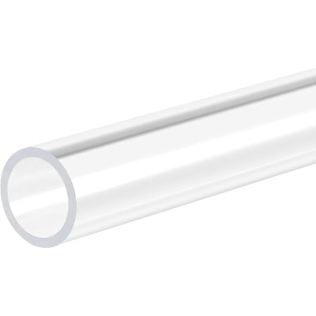 Sourcing Map 2pcs Rigid Round Clear Tubing 15mm(9/16") ID X 18mm(3/4
