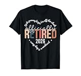 Officially Retired 2026 Heart Shirt for Women Retirement T-Shirt