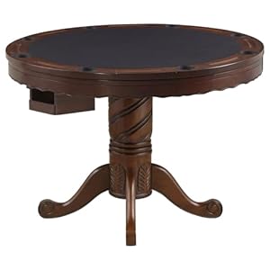 Turk3in1roundpedestalgametabletobacco Urban Country Home Decor Turk 3 in 1 round pedestal game table tobacco urban country home decor