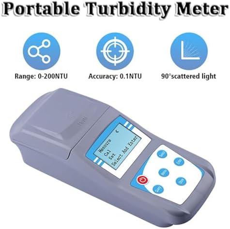 Handheld Digital Turbidity Meter for Water Quality Testing, Portable Turbidimeter with 0-200 NTU Measuring Range, Accurate Liquid Turbidity Tester (ZD-501)
