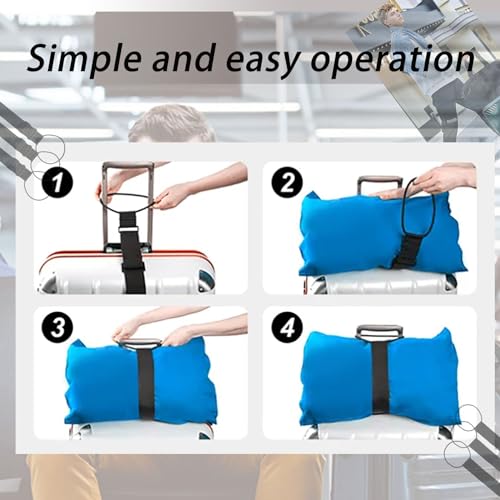 Image of 3PCS Elastic Fastening Belt for Luggage, Elastic Ring Luggage Binding Strap Adjustable Luggage Bag Fixing Strap Clamping Strap, Travel Bag Luggage Elastic Rope Binding Strap