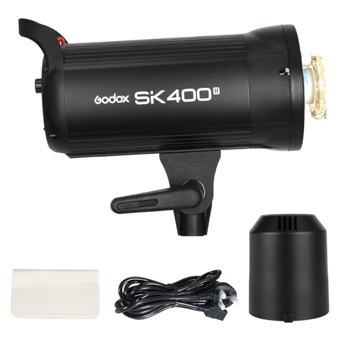Godox SK400ii Studio Strobe, 400W GN65 5600K Studio Flash Light for Shooting, Built-in 2.4G Wireless X-System Monolight Strobe with Bowens Mount, Excellent Output Stability, Anti-Preflash