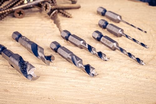 NordWolf 7-Piece HSS Brad Point Stubby Wood Drill Bit Set with 1/4" Hex Shank for Carpenter Woodworking, SAE Sizes 1/16"-3/32"-1/8"-3/16"-1/4"-5/16"-3/8" by NordWolf - Image 7
