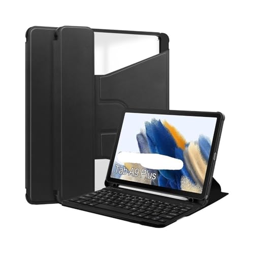 Funda teclado con ranura y giro 360 para Samsung Tab A8 10.5 carcasa acrílica Black