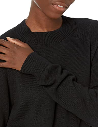 Daily Ritual Women's Cotton Mock Neck Sweater, Black, Medium #TOP2